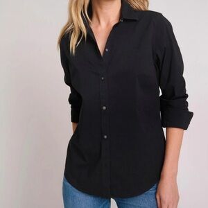 UNTUCKit Wrinkle Free Stretch Cotyon Women's Black Button Up Shirt